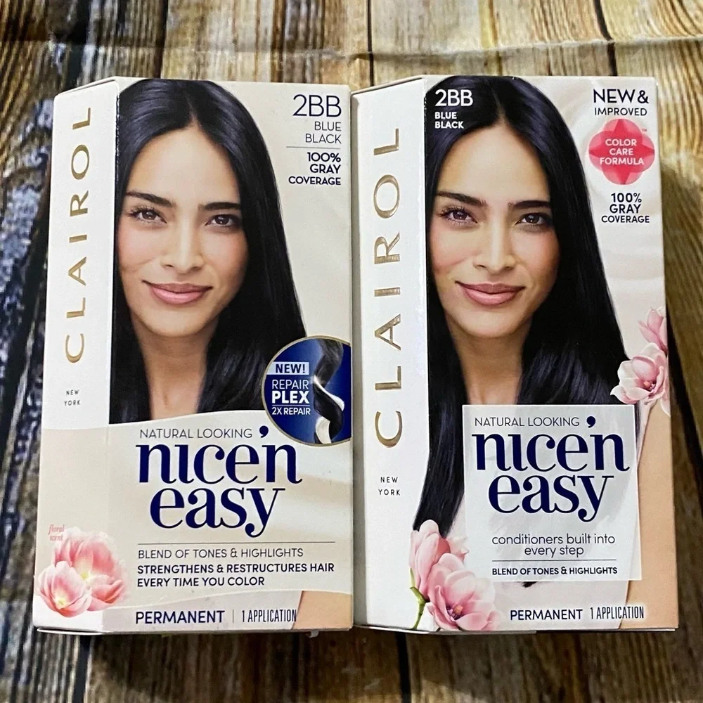 NEW 2 Clairol Nice N’ Easy 2BB Blue Black Hair Color 1 Application